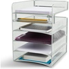image:imageSafco Onyx Hanging Under Desk Organizer 5 Trays Office and Classroom Mailbox  Paper and Mail Sorter Steel Mesh BlackSilver