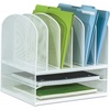 image:imageSafco Onyx Mesh 2 Tray 6 Sorter Desktop Organizer 3255BU Blue Powder Coat Finish Durable Steel Mesh Construction SpaceSaving FunctionalityWhite