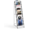 image:imageSafco Onyx Mesh Magazine Holder Ladder Style Display Rack with 5 Pockets Brochure Organizer CommercialGrade Steel Construction Black