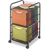 image:imageSafco Onyx Rolling Cart with 2 File Drawers Fits LetterSize Hanging Folders Durable Steel Mesh Construction Black2 File Drawers