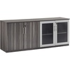 image:imageSafco Products Medina Modern Office Storage Wall Cabinet with Wood and Glass Doors 72W x 20D x 29 12H Gray SteelGray Steel