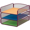 image:imageSafco Products Onyx Mesh 3 Tray Desktop Organizer 3271WE Wine Powder Coat Finish Durable Steel Mesh Construction