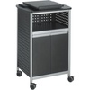 image:imageSafco Scoot MultiPurpose Rolling Lectern with Adjustable Shelving Wire Storage Mobile on 4 Casters Durable Steel Construction Black
