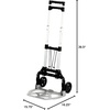 image:imageo Safco o  StowAway Hand Truck Cart 110lb Capacity 1514w x 16d x 39h Aluminum