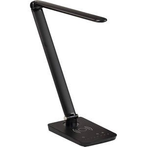 image:imageSafco 1001SL Vamp LED Modern ABS Desk Lamp with USB Port and Dimmer Switch SilverBlack