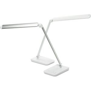 image:imageSafco 1001SL Vamp LED Modern ABS Desk Lamp with USB Port and Dimmer Switch SilverSilver