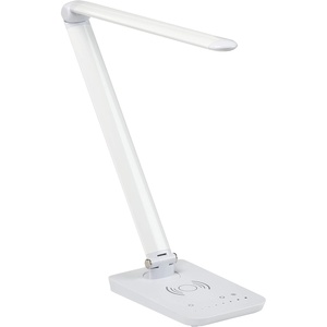 image:imageSafco 1001SL Vamp LED Modern ABS Desk Lamp with USB Port and Dimmer Switch SilverWhite