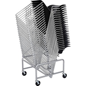 image:imageSafco 2 Tier Folding Chair Cart Heavy Duty Powder Coated Storage Cart Holds 84 Chairs CommercialGrade Steel BlackSled Base Stack Chair Cart