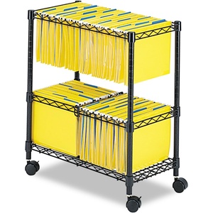 image:imageSafco 2Tier Rolling File Cart Fits Letter and LegalSize Hanging Folders Steel FileFolder Cart