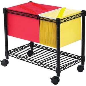 image:imageSafco 5201GR Wire Mobile Letter or Legal File Cart  Gray Collapsible Space Saving for Compact Storage 4 Locking WheelsBlack