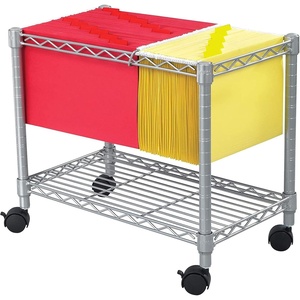 image:imageSafco 5201GR Wire Mobile Letter or Legal File Cart  Gray Collapsible Space Saving for Compact Storage 4 Locking WheelsGray