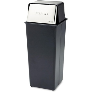 image:imageSafco 9893 Reflections Push Top Waste Receptacle 21Gallon Black