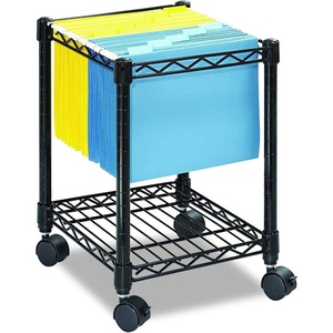 image:imageSafco Compact Rolling Cart Fits Letter and LegalSize Hanging Folders Mobile File Storage Steel Black