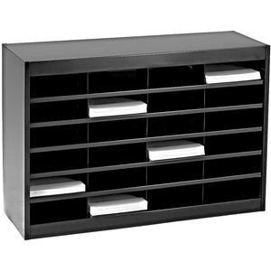 image:imageSafco EZ Stor Literature Organizer 24 Compartments Office and Classroom Commercial Grade Steel Mailbox Mail Sorter Heavy Duty Construction Black