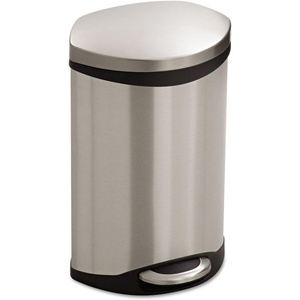 image:imageSafco Ellipse Step On Plastic Trash Can with Foot Pedal 3 Gallon Garbage Can for Kitchen Bedroom Office Hands Free RedSilver