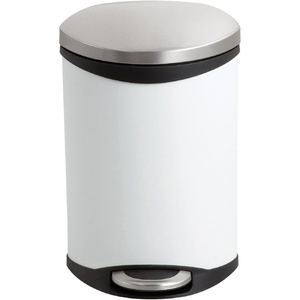image:imageSafco Ellipse Step On Plastic Trash Can with Foot Pedal 3 Gallon Garbage Can for Kitchen Bedroom Office Hands Free RedWhite