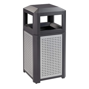 image:imageSafco Evos Steel Trash Can 38 Gallons Indoor and Outdoor Use Commercial Garbage Can with Plastic Liner15 Gallon
