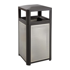 image:imageSafco Evos Steel Trash Can 38 Gallons Indoor and Outdoor Use Commercial Garbage Can with Plastic Liner38 Gallon