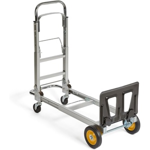 image:imageSafco HideAway Fold Up Collapsible Utility Hand Truck 250 lb Capacity Aluminum Frame Steel Toe Plate 2 6 Smooth Rolling Rubber WheelsHide away Convertible