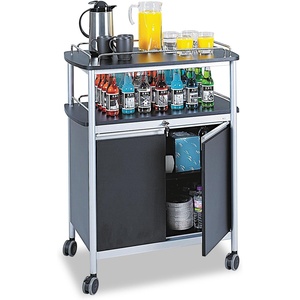 image:imageSafco Mobile Beverage Cart 75 lbs Capacity Contemporary Design Swivel Wheels BlackCart