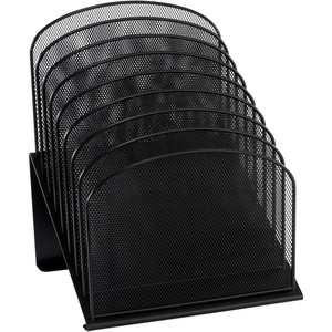 image:imageSafco Onyx Desk Organizer 8 Tiered Vertical Compartments Office and Classroom Mailbox  Paper and Mail Sorter Steel Mesh BlackBlack
