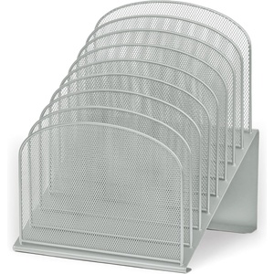 image:imageSafco Onyx Desk Organizer 8 Tiered Vertical Compartments Office and Classroom Mailbox  Paper and Mail Sorter Steel Mesh BlackSilver