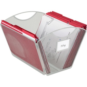 image:imageSafco Onyx LetterSize Desktop Tub File Collapsible For Compact Storage Integrated Handles Steel Mesh BlackSilver