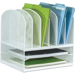 image:imageSafco Onyx Mesh 2 Tray 6 Sorter Desktop Organizer 3255BU Blue Powder Coat Finish Durable Steel Mesh Construction SpaceSaving FunctionalityWhite