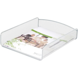 image:imageSafco Onyx Mesh Single Tray Desktop Organizer  Heavy Duty Steel  Powder Coat Finish  1175 x 925 x 25  Office Supplies Organizer  Letter Trays amp Stacking Supports  BlackSilver