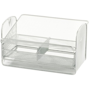 image:imageSafco Onyx Phone and Utility Tray with Drawer Desktop Organizer Durable Steel Construction SilverSilver