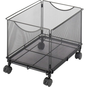 image:imageSafco Onyx Rolling Cart Desktop Tub File Fits LetterSize Hanging Folders Collapsible Desk Organizer Durable Steel Mesh Construction Black