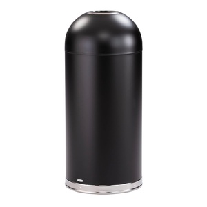 image:imageSafco Open Top Dome Trash Can 15 Gallon Stainless Steel Garbage Can for Indoor Use Hands Free BlackBlack