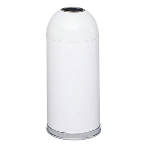 image:imageSafco Open Top Dome Trash Can 15 Gallon Stainless Steel Garbage Can for Indoor Use Hands Free BlackWhite