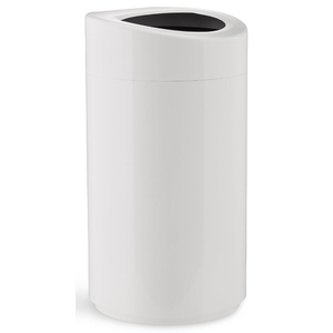 image:imageSafco Open Top Trash Can 30 Gallon Stainless Steel Modern Garbage Can for Indoor Use White14 Gallon