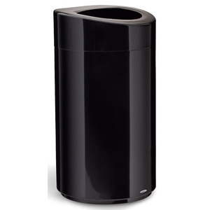 image:imageSafco Open Top Trash Can 30 Gallon Stainless Steel Modern Garbage Can for Indoor Use WhiteBlack