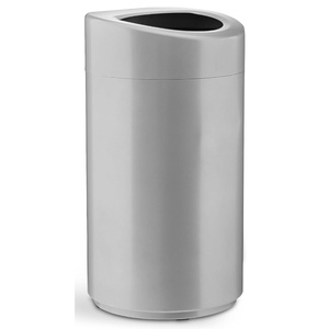 image:imageSafco Open Top Trash Can 30 Gallon Stainless Steel Modern Garbage Can for Indoor Use WhiteSilver