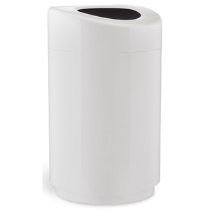 image:imageSafco Open Top Trash Can 30 Gallon Stainless Steel Modern Garbage Can for Indoor Use WhiteWhite