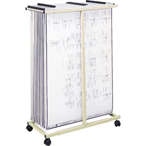 image:imageSafco Products 5059 Mobile Vertical File Store and Organize Blue Prints Files CAD Drawings and More Tropic Sand12 Clamps