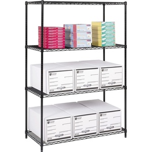 image:imageSafco Products 5294BL Industrial Wire Shelving Starter Unit Organzie Home Office Classrooms Garages amp More 48 W x 24 D x 72 H AddOn Unit and Extra Shelf Pack Sold Separately Black