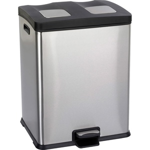 image:imageSafco Products 9634SS RightSize Waste Recycling Station Two 7 12Gallon Compartments Stainless Steel