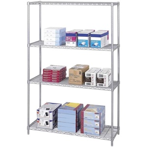 image:imageSafco Products Industrial Wire Shelving Starter Unit 48 W x 18 D x 72 H AddOn Unit and Extra Shelf Pack Sold Separately Metallic GrayMetallic Gray