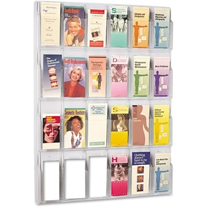 image:imageSafco Reveal Literature Rack 24 Compartments Magazine Holder WallMounted Brochure Organizer Acrylic Clear