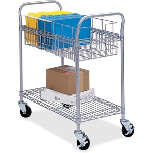image:imageSafco Scoot Mail Cart Durable Steel Design Holds up to 75 LegalSized Folders Swivel Wheels Silver Accents and Powder Coat Finish24