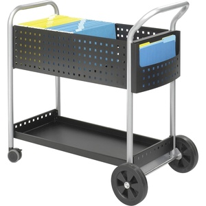 image:imageSafco Scoot Mail Cart Durable Steel Design Holds up to 75 LegalSized Folders Swivel Wheels Silver Accents and Powder Coat Finish32
