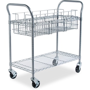 image:imageSafco Scoot Mail Cart Durable Steel Design Holds up to 75 LegalSized Folders Swivel Wheels Silver Accents and Powder Coat Finish36