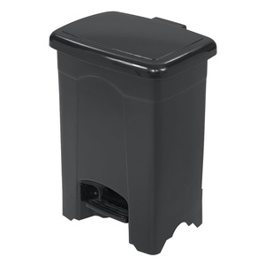 image:imageSafco Step On Plastic Trash Can with Foot Pedal 23 Gallon Garbage Can for Kitchen Indoor or Outdoor Use Hands Free BlackBlack