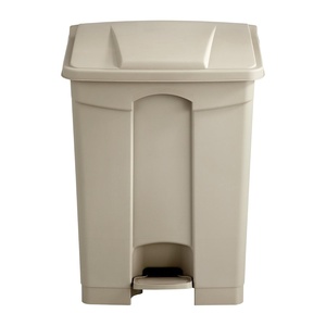 image:imageSafco Step On Plastic Trash Can with Foot Pedal 23 Gallon Garbage Can for Kitchen Indoor or Outdoor Use Hands Free BlackTan