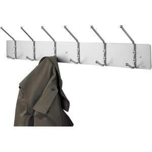 image:imageSafco Wall Mount Coat Rack 6Hooks for Hanging Coats Purses Bags Umbrellas for Hallways and Entryways Black and Satin Aluminum6 Hook