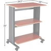 image:imageSafco Muv Adjustable Printer Stand Medium Oak Swivel Wheels Two Adjustable Shelves Medium Oak and Black 1881MOCherry