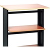 image:imageSafco Muv Adjustable Printer Stand Medium Oak Swivel Wheels Two Adjustable Shelves Medium Oak and Black 1881MOMedium OakBlack